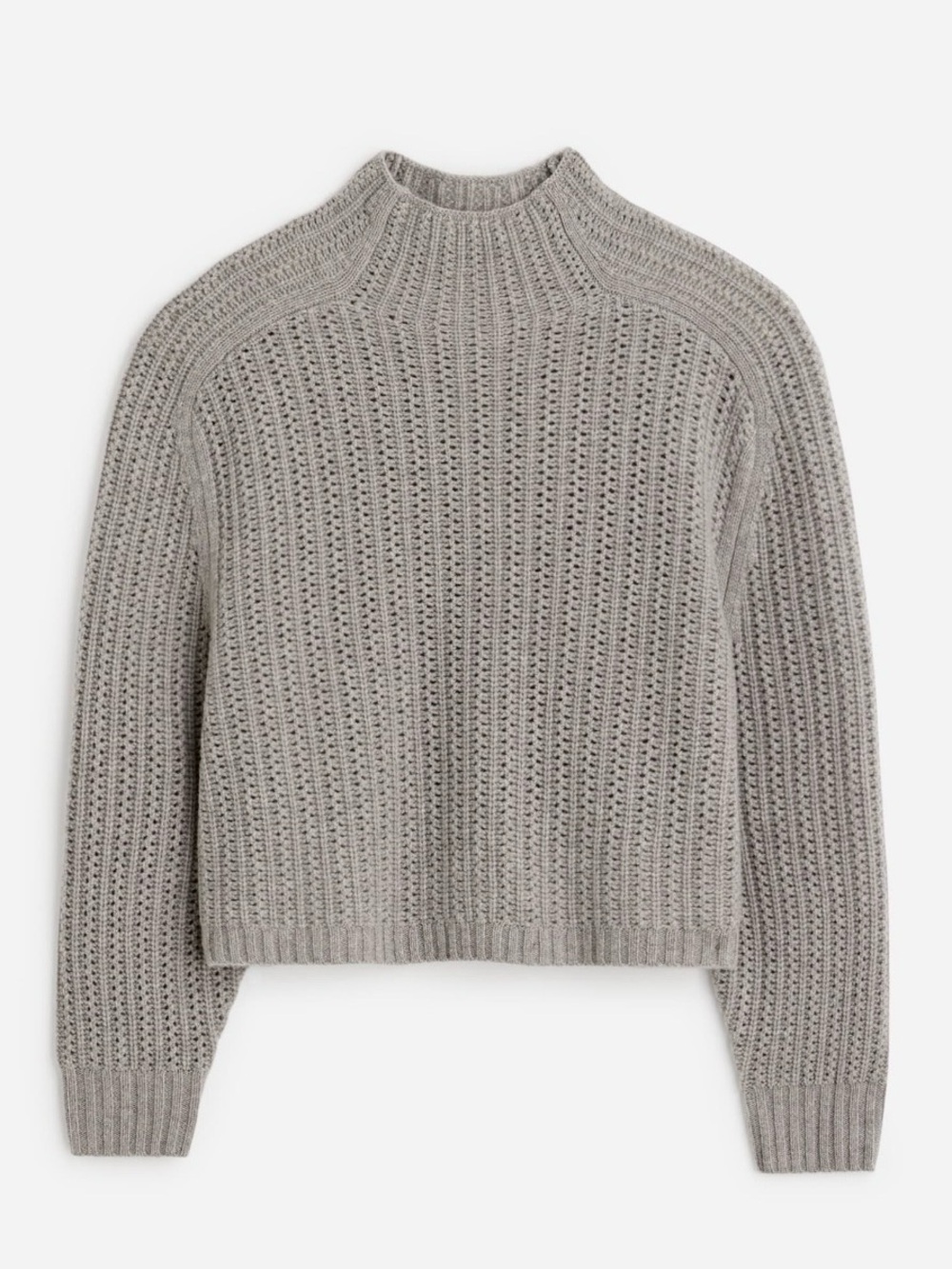 Madewell Gray Ribbed Mock Neck Sweater